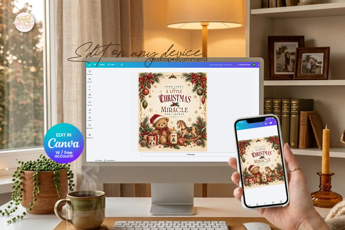 Christmas Baby Shower Food Canva, a Marketing Template by KennedyStudio (Photo 3 of 6)
