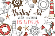 Vector Nautical Set, an Object Illustration by Tabiti (Thumbnail 1 of 15)