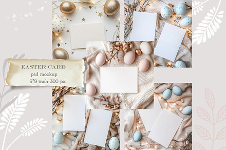 Easter Cards PSD mockup