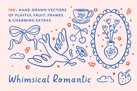 Whimsical Romantic Vector Set, an Object Graphic by Pencil Twist