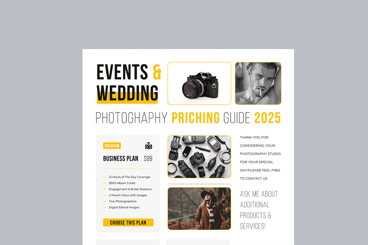 Photography Pricing Guide Flyer, a Flyer Template by MightyDesign (Photo 2 of 8)