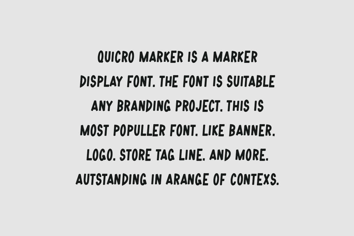 Quicro Marker Font, a Sans Serif Font by QR Design Studio (Photo 4 of 6)