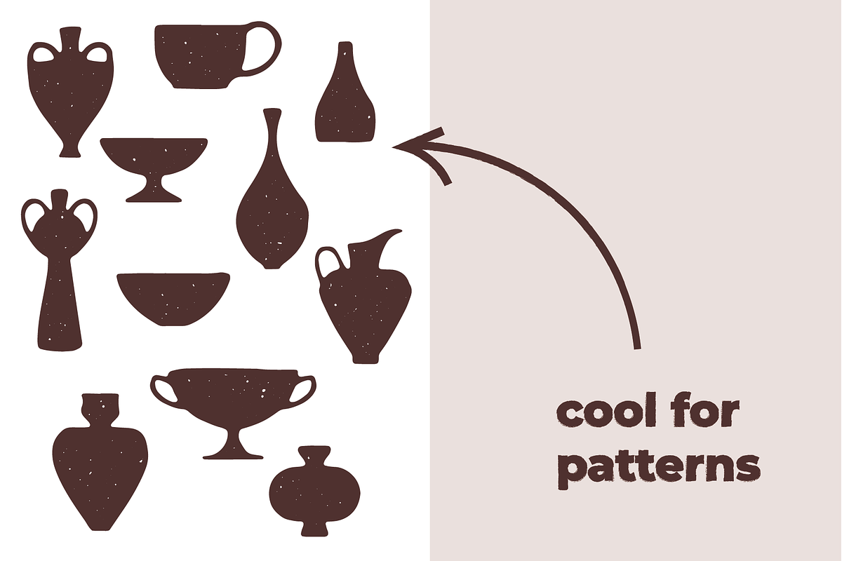 POTTERY SHAPES (47 elements), an Object Illustration by Bonfloret Studio (Photo 9 of 10)