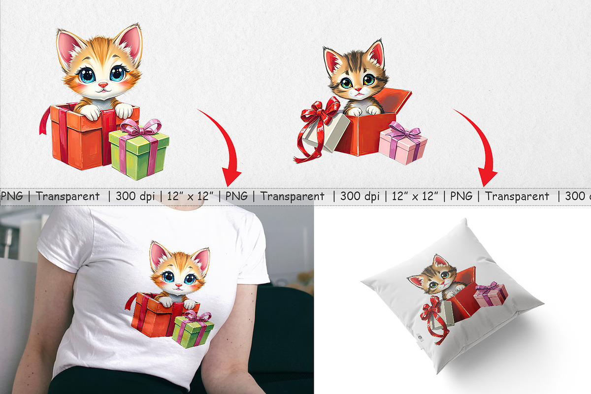 Kitten Clipart Gift, a Graphic by Artnoy (Photo 3 of 5)