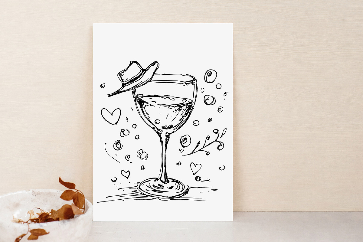 Cocktail and Drink Wine Glass PNG, an Illustration by Libby Wishes (Photo 4 of 7)