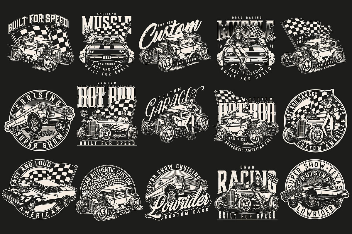 46 Custom cars t-shirt designs, a Branding & Logo Template by DGIM studio (Photo 7 of 11)