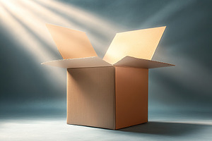 Brown gift box with bright lights, a Holiday Photo by AlyaAnd