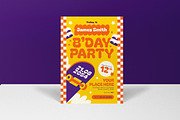 Yellow Pop Art Birthday Invitation, an Invitation Template by graphicook (Thumbnail 3 of 3)