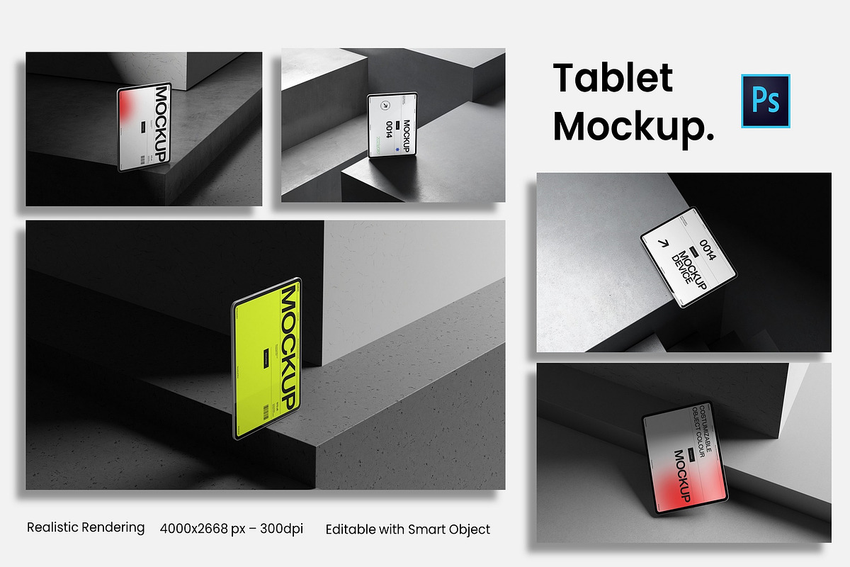 Premium Tablet Mockup Set, an iPad Mockup by kreatifreya (Photo 1 of 6)