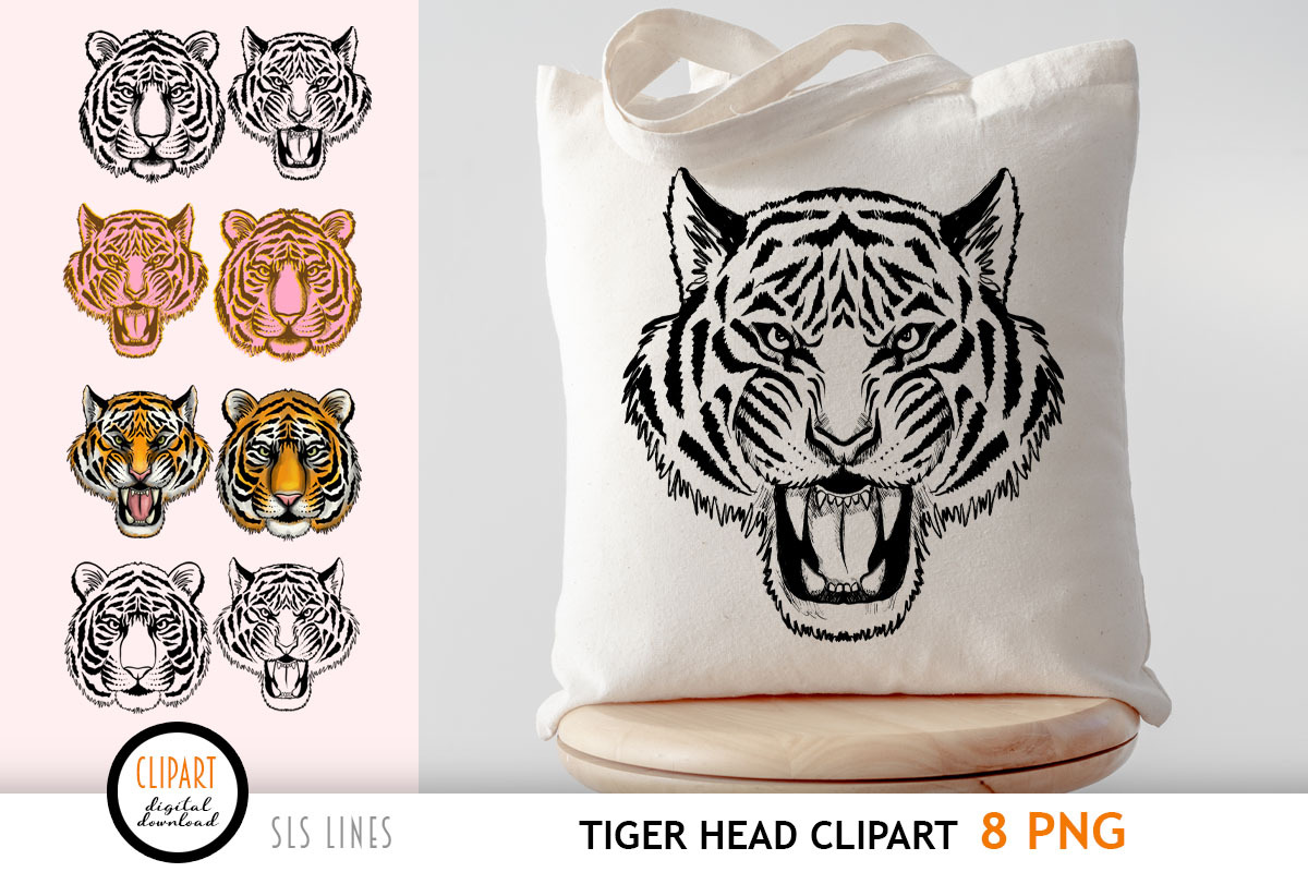 Tiger Clipart & Lineart PNGs, an Animal Illustration by SLS Lines (Photo 6 of 7)