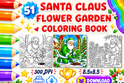 Santa Claus Flower Garden Coloring, a Seasonal Illustration by Design Zone (Thumbnail 1 of 5)