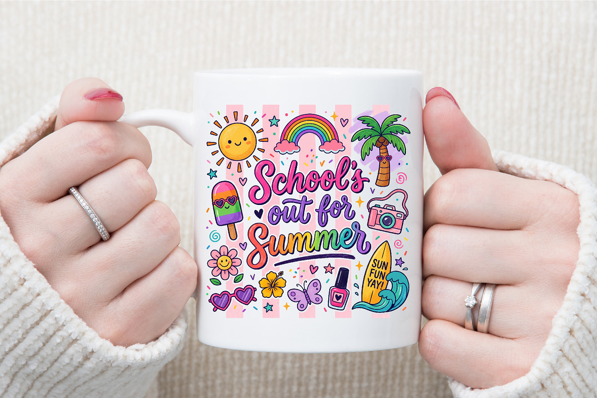 School out Summer Cute Doodle PNG, a Work Illustration by Sublimation Artist (Photo 7 of 9)