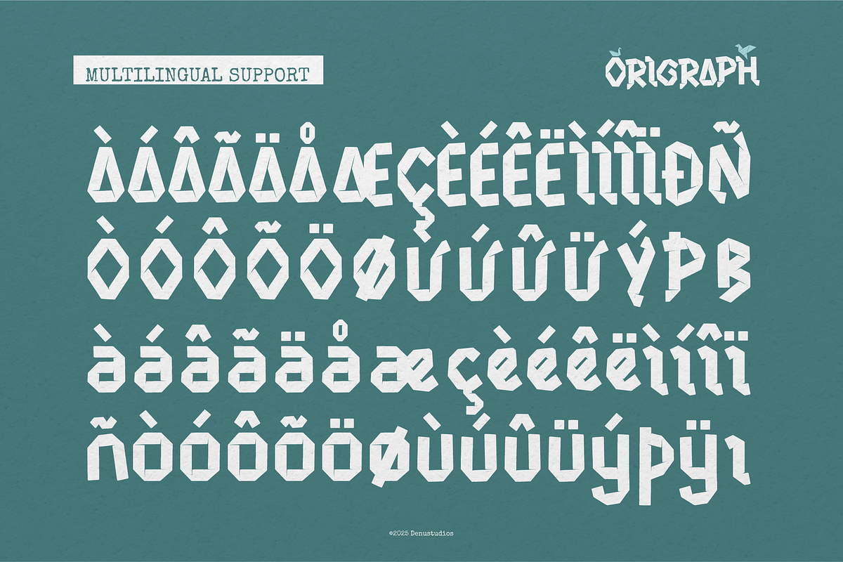 Origraph | Origami Font, a Font by Denustudios
