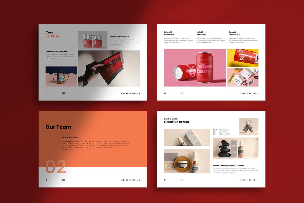 Works / Design Portfolio Template, a Brochure Template by TemplateFolio-Shop (Photo 9 of 20)