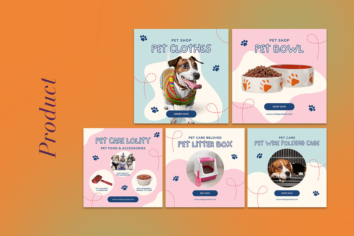 Pet Shop Instagram | CANVA Template, a Social Media Template by Azruca (Photo 8 of 17)