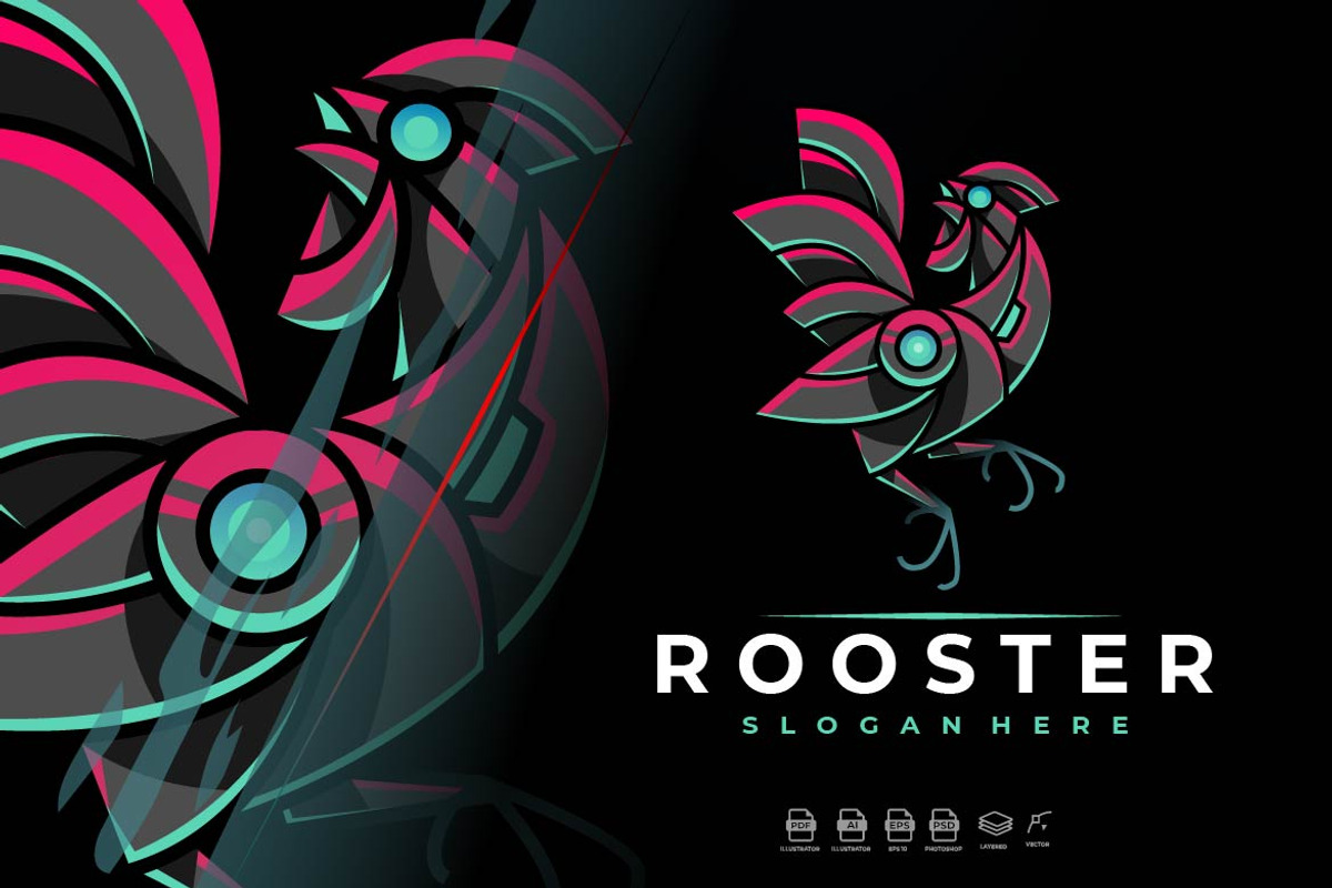 Modern Mecha Robotic Rooster Logo, a Branding & Logo Template by Rupture (Photo 1 of 3)