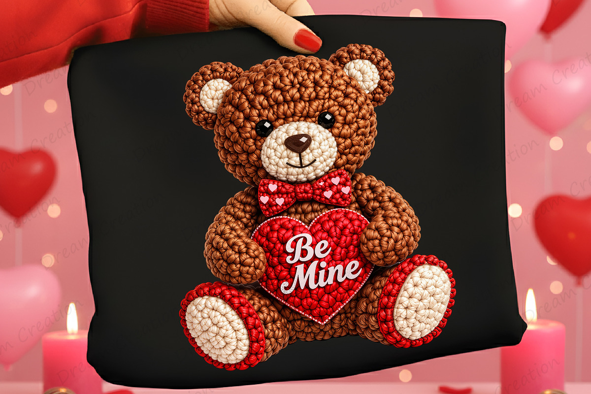 Faux Yarn Valentine Png Teddy Bear, an Illustration by Dream Creation (Photo 3 of 4)
