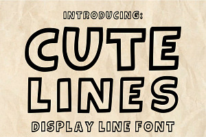 Cute Lines, a Handwritten Font by Fourteen Letter