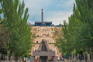 Cascade architectural complex and Tamanyan monument in Yerevan w, a Photo by Pictures for you!!!!!!!!!