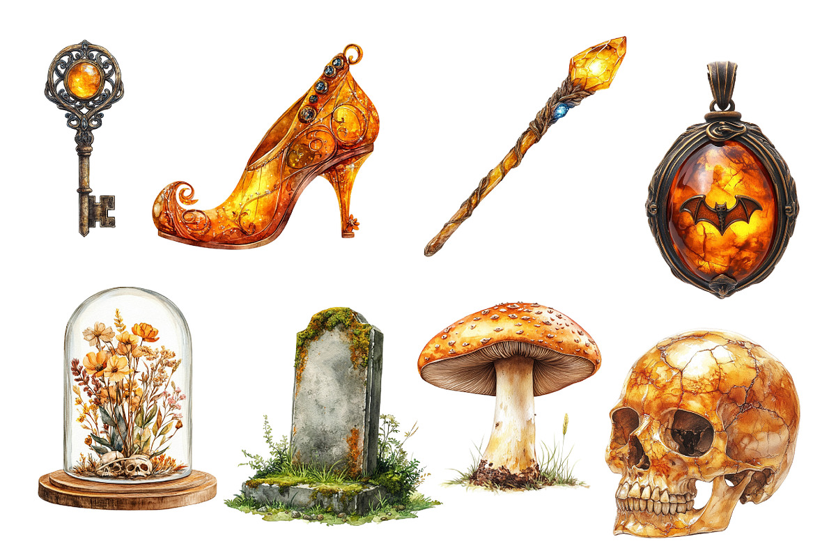 Yellow Halloween Clipart Sublimation, an Illustration by Daily.Designs (Photo 3 of 3)