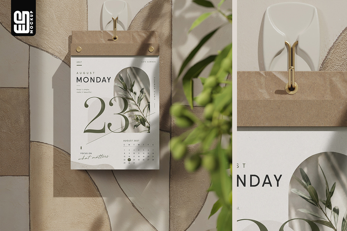 Daily Tear-Off Calendar Mockup, an Advertising Mockup by SD Mockup (Photo 2 of 4)