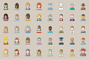 Set of outline people icons, an Outline Icon by Gurza SHOP (Thumbnail 2 of 2)