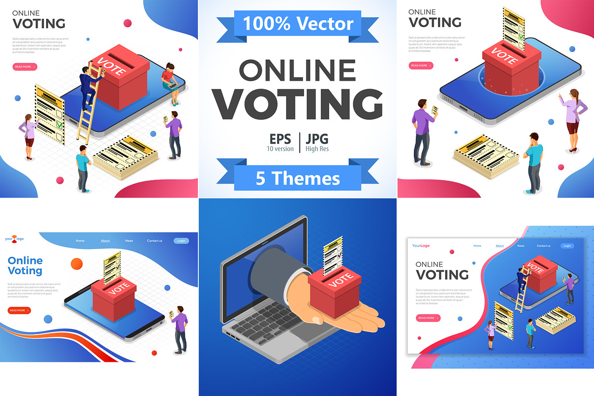 Online Internet Voting Isometric, a Person Illustration by TAlex (Photo 1 of 6)