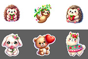 Valentine Animlas Sticker Clipart, an Illustration by Designworld (Thumbnail 3 of 5)