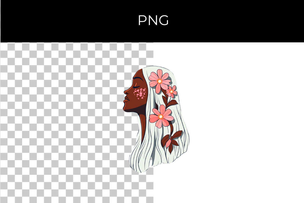 Feminine Meditative Portraits –4 PNG, a Decorative Illustration by InkyQueenArt (Photo 3 of 4)