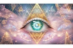 Mystical Eye with Pyramids and, an Illustration by Lermont51