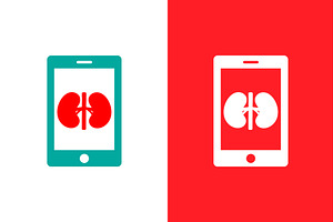 Kidneys and phone logo combination, a Healthcare Illustration by GraphiShop