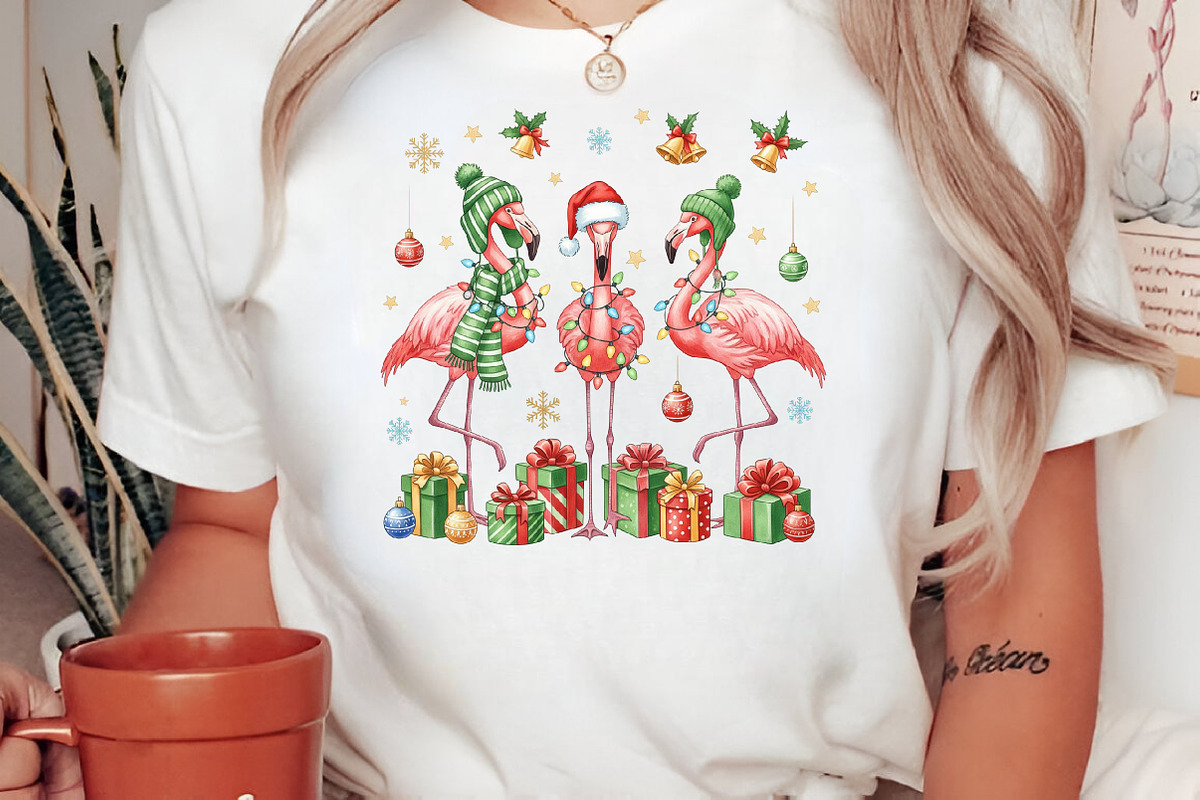Christmas Flamingo png, an Illustration by Craft Nest (Photo 2 of 6)