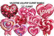 Valentine Lollipop Clipart Bundle, an Illustration by Creative Art (Thumbnail 1 of 9)