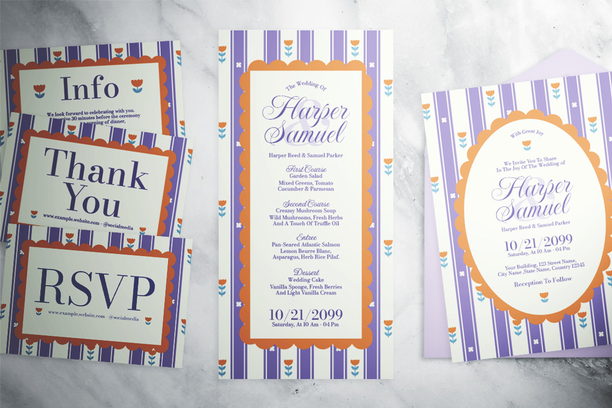 Floral Pattern Wedding Invitation, an Invitation Template by The Good Store (Photo 4 of 4)