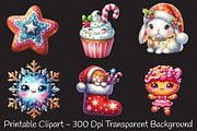 Cute Christmas Watercolor Clipart, an Illustration by RobertsArt (Thumbnail 3 of 7)