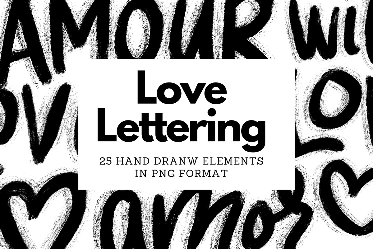 Valentines Day Ink Lettering, an Object Graphic by Helga Wigandt (Photo 1 of 8)