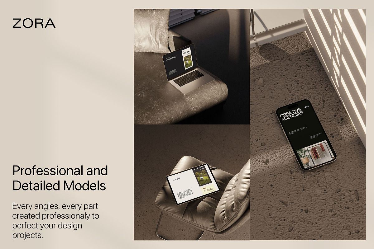 ZORA - Aesthetic Mockup Bundle, a Device Mockup by Creavora (Photo 4 of 11)