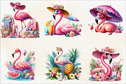 Summer Flamingo Sublimation Clipart, an Illustration by SVGArt (Thumbnail 2 of 8)
