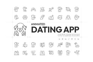 Animated Dating App Icons, an Outline Icon by Prosymbols