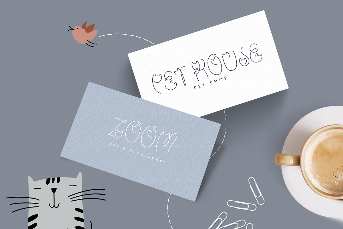 Cute Cat Hand Drawn Display Font, a Handwritten Font by Happy Letters (Photo 3 of 8)