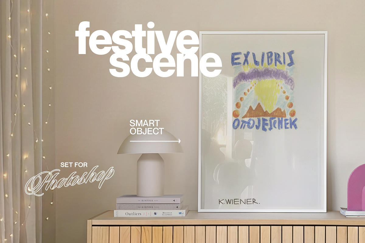 DIN A White Frame Festive Mockup, a Household Mockup by WasMockups (Photo 4 of 6)