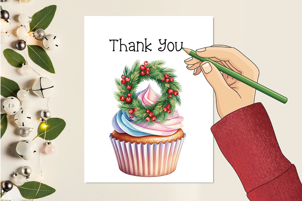 Christmas Cupcake Sublimation Bundle, an Illustration by Creative Art (Photo 4 of 9)