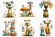 Quirky Whimsical Dog Clipart Bundle, an Animal Illustration by Craft Nest (Thumbnail 3 of 5)