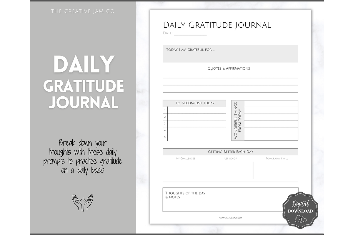 Gratitude Journal Printable Bundle, a Templates & Theme by Templatables (Photo 5 of 10)