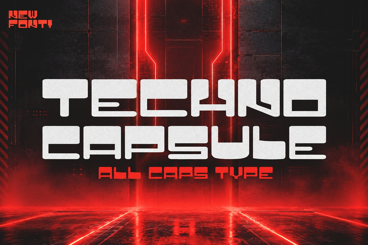 Techno Capsule - Y2K Typeface, a Sans Serif Font by HipFonts (Photo 1 of 7)