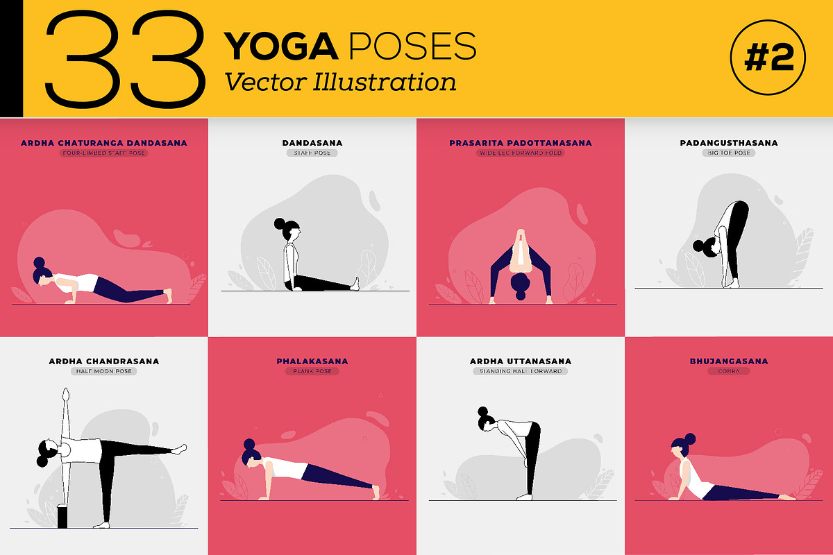 33 Yoga Poses Illustration, an Illustration by Kursat Unsal (Photo 3 of 6)