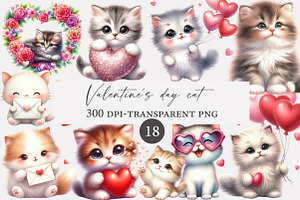 Valentine's day cat Clipart, an Illustration by Designworld