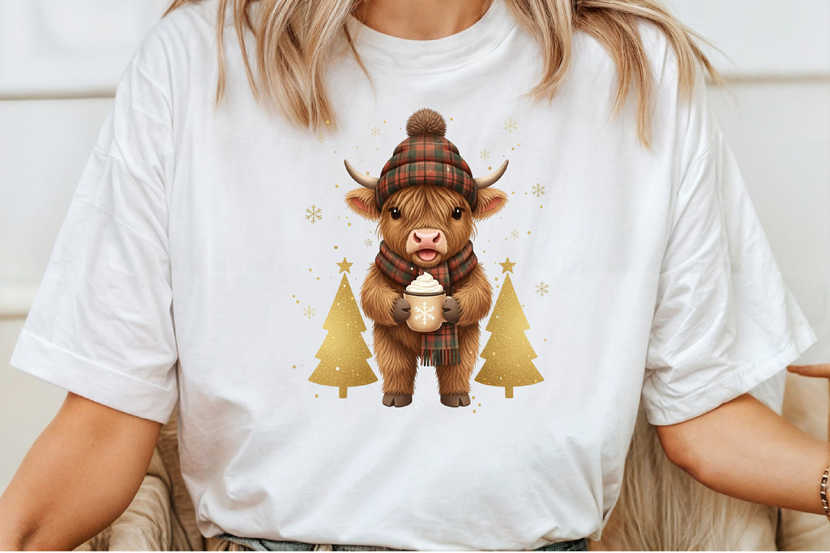 Highland Cow Christmas Winter PNG, an Illustration by Craft Nest (Photo 6 of 6)