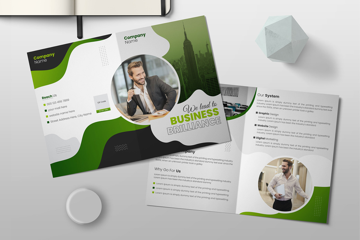 Business Bi-Fold Brochure Design, a Brochure Template by MxVect Stock (Photo 1 of 2)