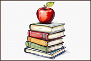 Watercolor School Clipart, an Illustration by Sublimation Artist (Thumbnail 3 of 6)